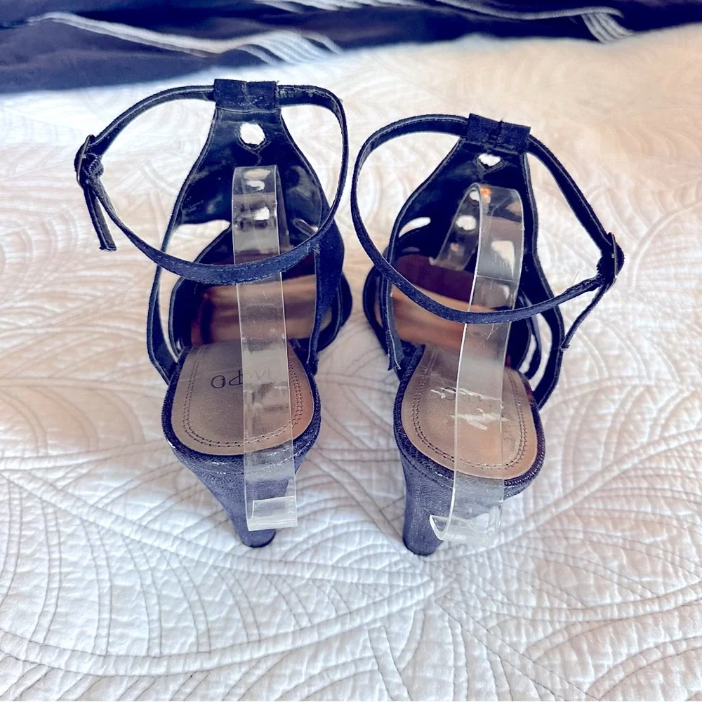 Impo Shoes Women's Wedge Sandals Navy Blue Size 10 like new never worn - Picture 3 of 10